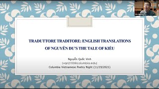 Nqv Talk English Translations Of The Tale Of Kiu columbia Vietnamese Poetry Night 2021