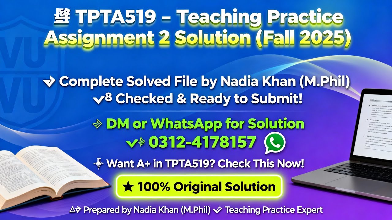 TPTA519 assignment 2 solution fall 2025┃Sample solution┃Tptg 620  assignment 2 2025 ┃Tptg620  2025