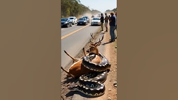 Unbelievable attack of python on deer😱😱 #python #snake #deer #shorts #ytshorts #ytviral