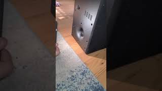 Ball python escaped and we found it the next day in the speaker.