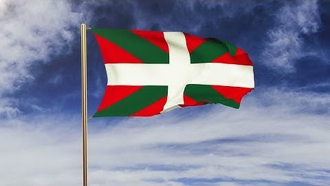 4K Basque flag waving in the wind. Green screen, alpha matte. Loopable animation Stock video