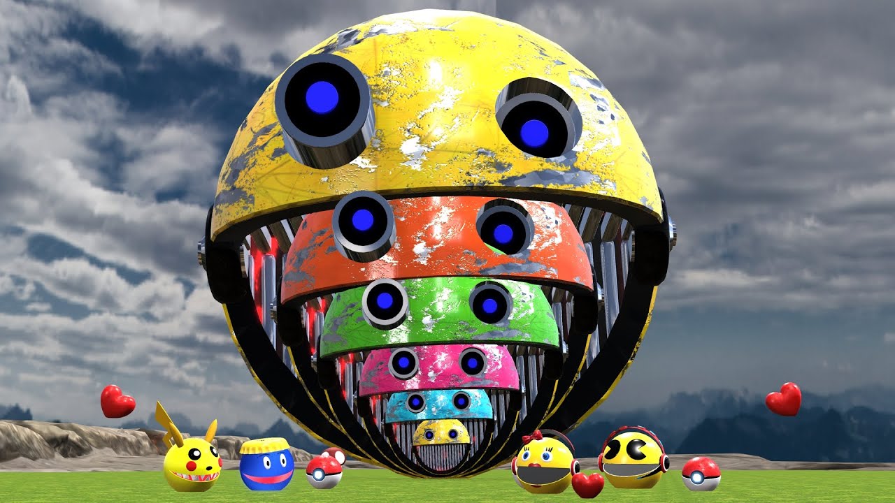 ROBOT PACMAN VS MONSTER PACMAN & THEY USE & POKEMON COMBAT ACHARNE ENTRE ROBOTS  K-99
