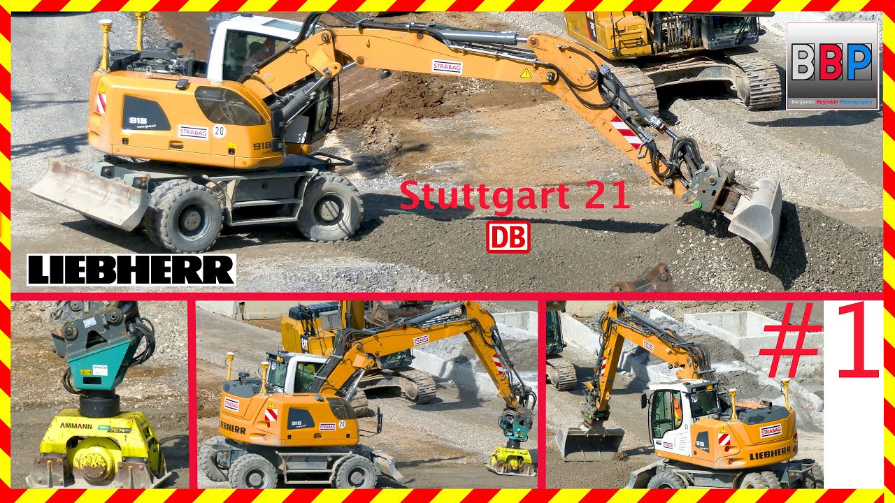 Liebherr A 918 compact m. Löffel und Rüttelplatte, Stuttgart 21,28.03.2023 #1
