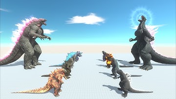 Godzilla Evolution: Evolved Godzilla vs Godzilla Ruler of Earth. Epic 1v1 & 5v5 Battle!