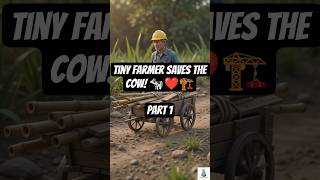 Amazing Tiny Cow Rescue Using a Bamboo Crane! 😱 #Shorts part 1