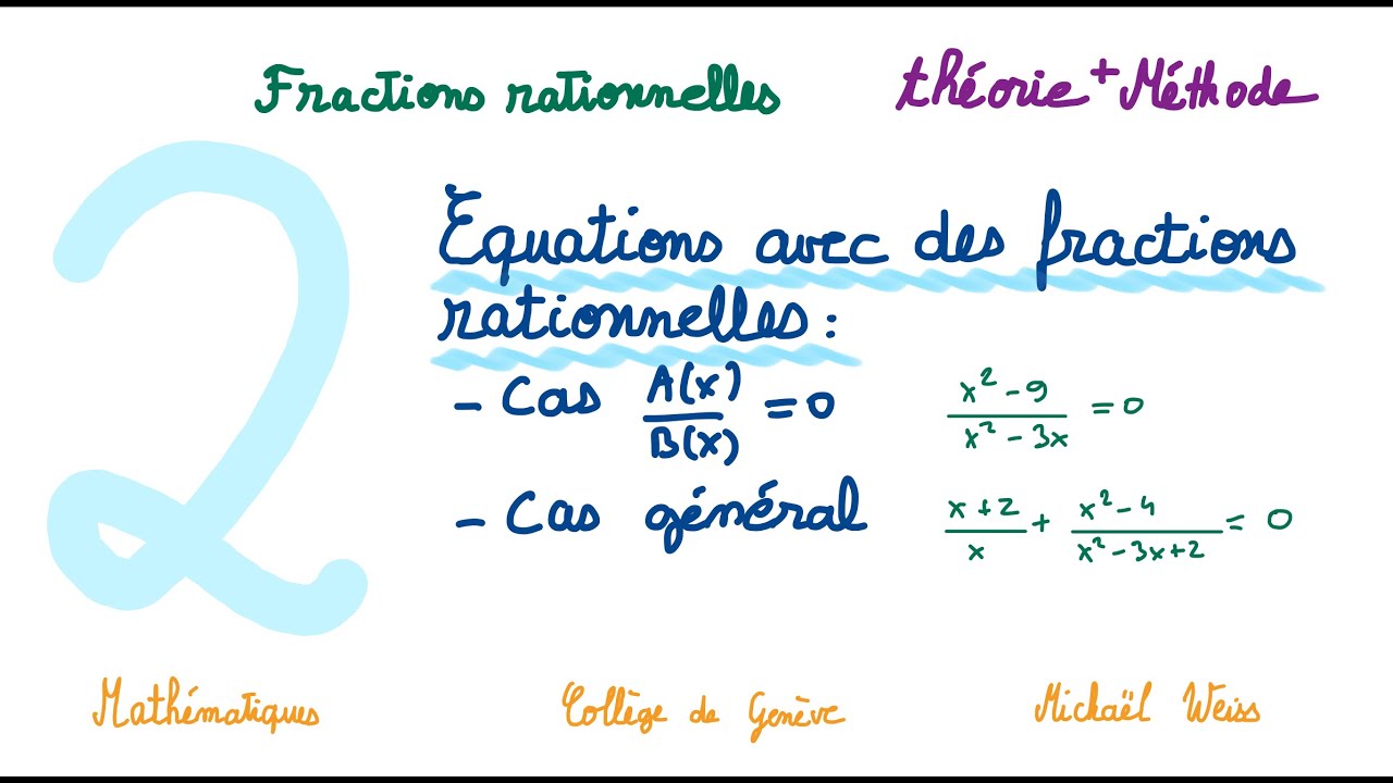 Equation Rationnelle 2e - fraction rationnelle 5 - équations - YouTube