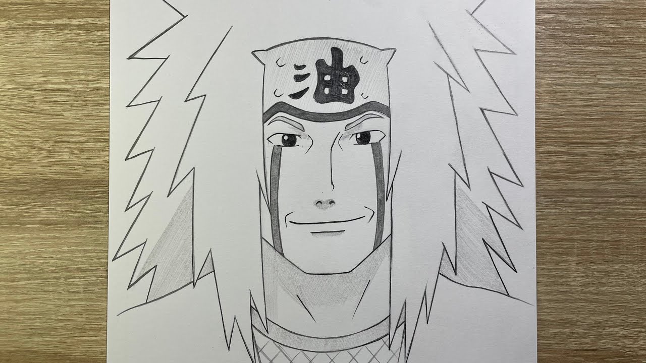 Apprendre à Dessiner Jiraiya de Naruto | Tutoriel Dessin Facile Étape