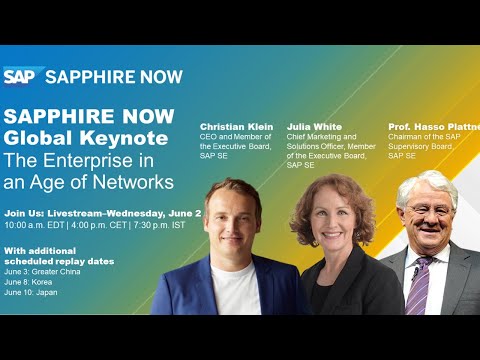 The Enterprise in an Age of Networks | SAPPHIRE NOW Keynote 2021: Registration for 2022 is now open