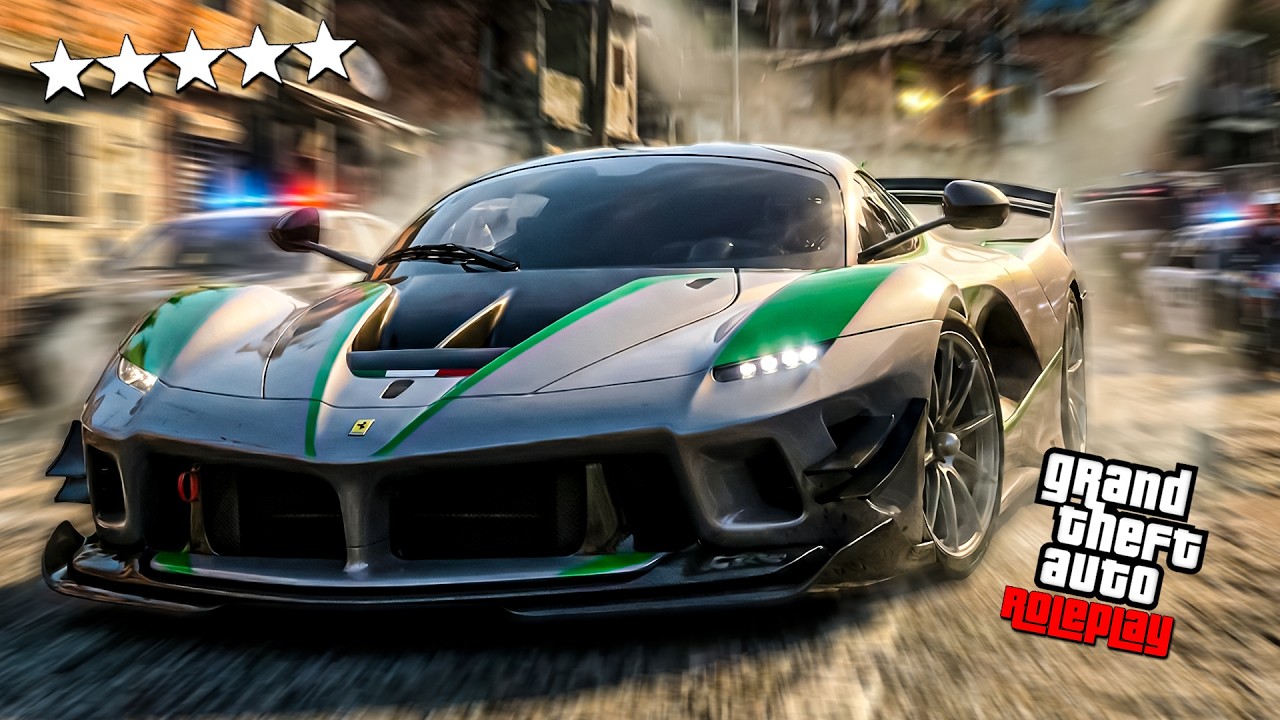 ESCAPE de TODA LA POLICIA en MI FERRARI MODIFICADO de GTA5 RP