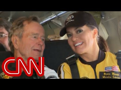 HLN's Robin Meade tells CNN's Wolf Blitzer about going skydiving with President George H.W. Bush for his 85th birthday in 2009. #CNN #News