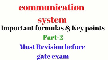 Part-2 Communication system important formulas and key points