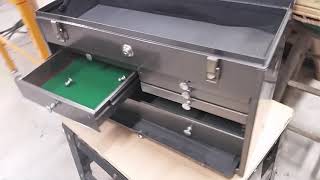 The completed machinist tool box painted with gray hammertone paint thanks for watching check back for more Subscribe Leave a 