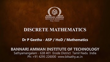 BIT | 15MA404 | Discrete Mathematics Unit 01 Lec 05