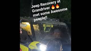 Winch Recovery on the Jeep at Grand River! #jeep #recovery #sxs #canam #fy #fypシ