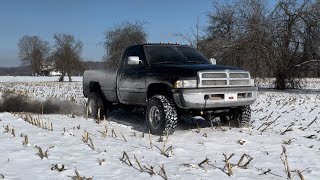 12 valve cummins in the snow