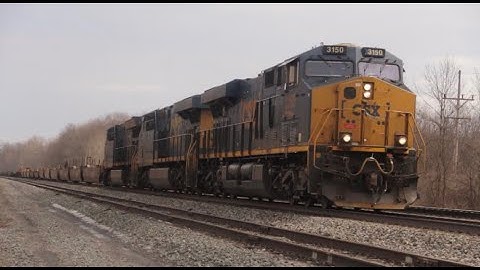 Catch of the day- 3/2/20- Long CSX intermodal train with 4 engines heading west from Rochester NY