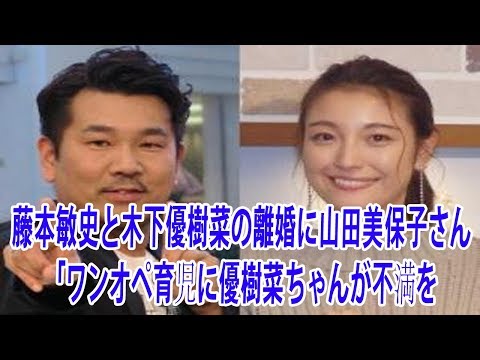 藤本敏史と木下優樹菜の離婚に山田美保子さん「ワンオペ育児に優樹菜ちゃんが不満を…」