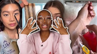 REACTING TO TIKTOK BEAUTY HACKS