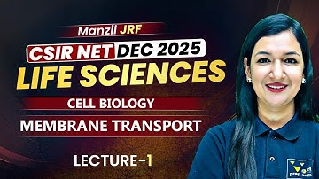 Membrane Transport Lecture 1 | Cell Biology | CSIR NET Life Sciences Dec 2025 Preparation