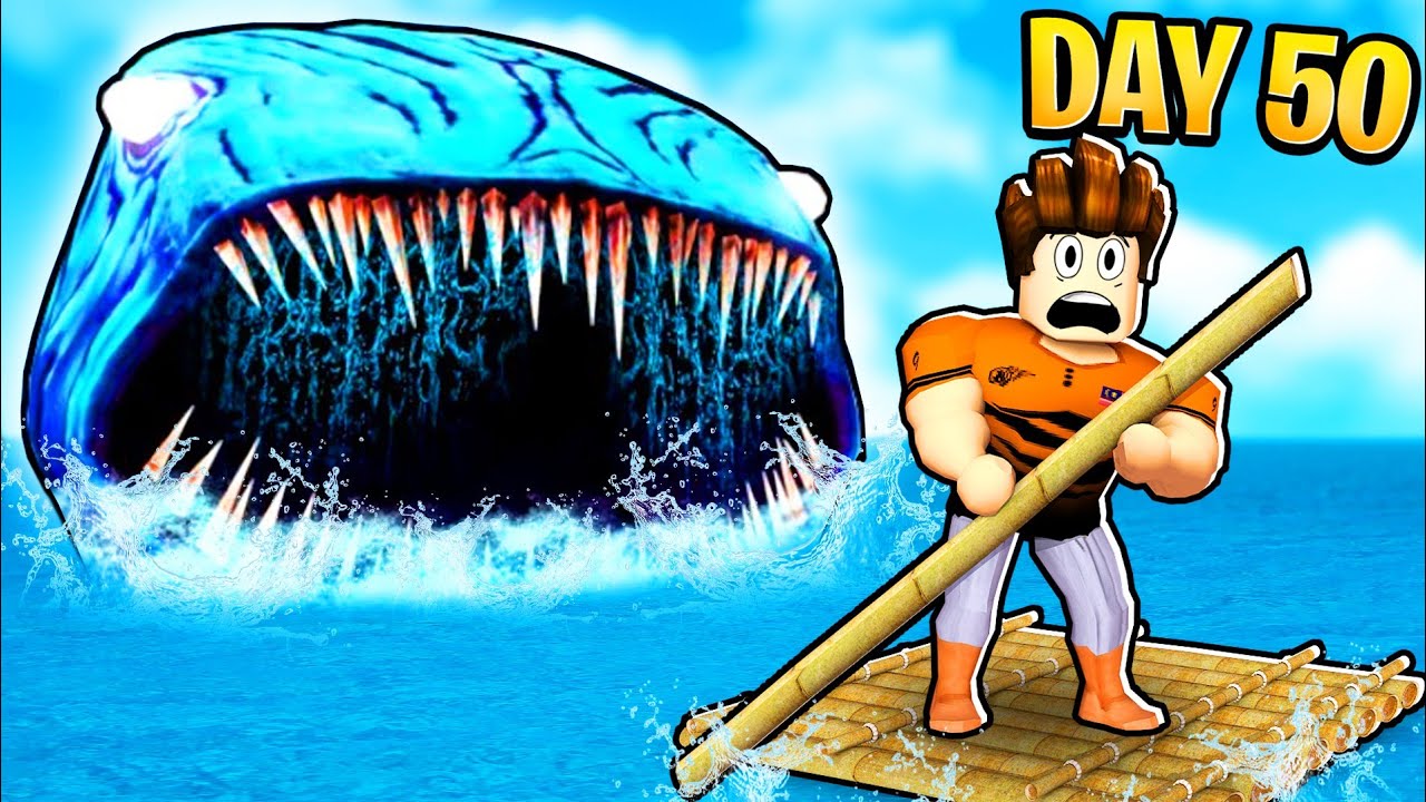 Survive 50 Hari Atas Raft Di Laut & Ada Ancaman SCP BLOOP 😨🗿😨┃50 Days on a Raft Roblox Malaysia