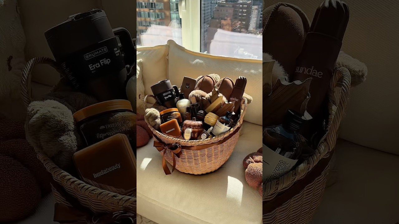 cozy season basket for my sister 🧸🧺 #cozyseason #giftbasket #giftideas #giftidea #asmr #selfcare