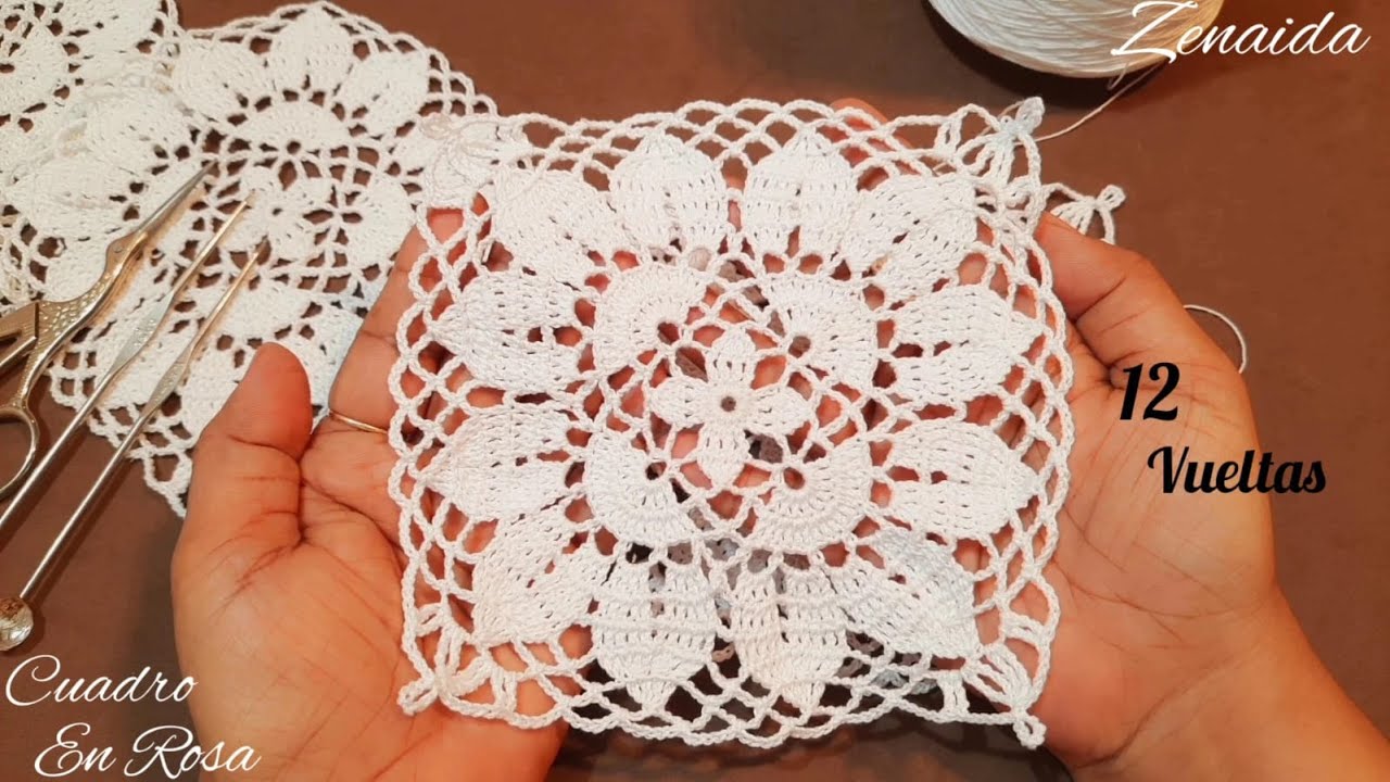 Cuadro en Rosa🌹,#zenaida #crochet