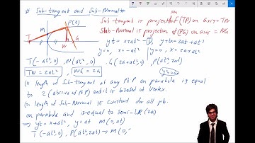 #Parabola-Part-46-IITJEE Mathematics-Sub-Tangent/Sub-Normal