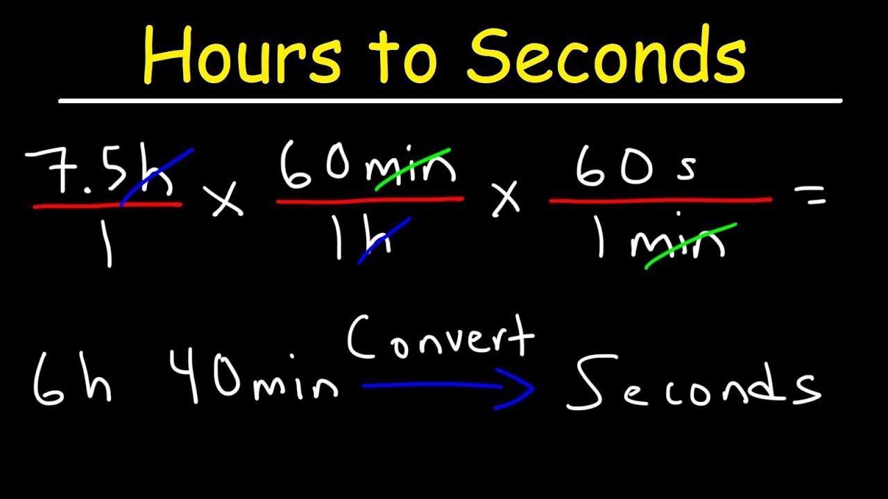 Hour To Seconds Formula