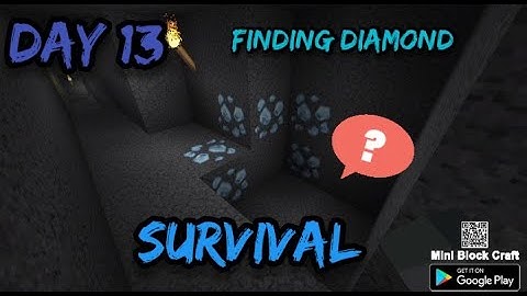 Survival day 13 finding Diamonds mini block craft