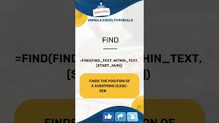 FIND formula Top 100 Excel formulas #msexcel #exceltutorials #exceltips #trending #excelformulas