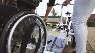 Using a winch for the wheelchair transport bike VeloPlus