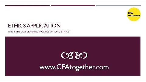 Ethics application - CFA level 1 - part 1