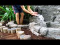 Amazing Techniques With Brick And Cement -Create a garden corner into a beautiful waterfall aquarium