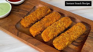 Crispy Paneer Fingers | Easiest & Instant Snack Recipe | Easy & Quick Evening Snacks | Paneer Sticks