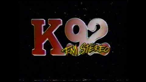 1988 K92 FM Stereo WXLK-FM "More music less talk" TV Commercial