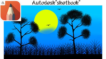 Cara menggambar pemandangan di siang hari dengan Autodesk sketbook".