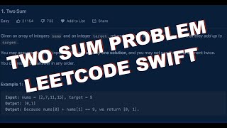 Two Sum Problem | Leetcode | Swift | iOS coding interview