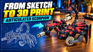 I Designed a Fully Articulated Scorpion in Fusion 360 | CAD Timelapse
