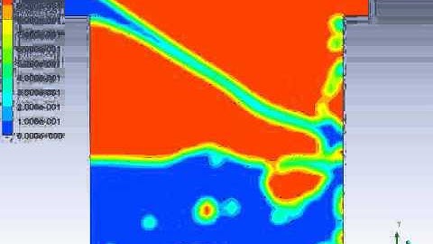Flow simulation of water entering an empty tank in ANSYS fluent
