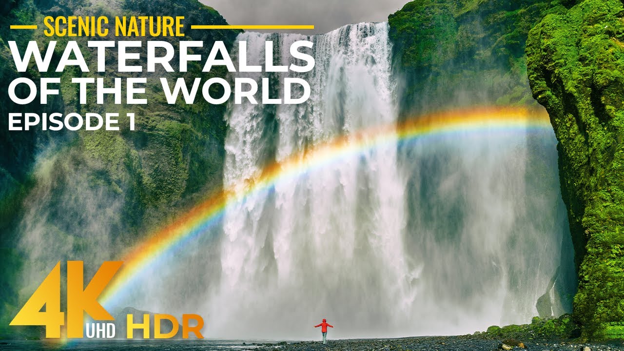 Fascinating Waterfalls of the World in 4K HDR   Natural Relaxation Video   Episode 1