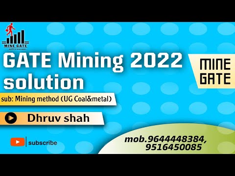 GATE Mining 2022 solution: mining method UG coal & metal