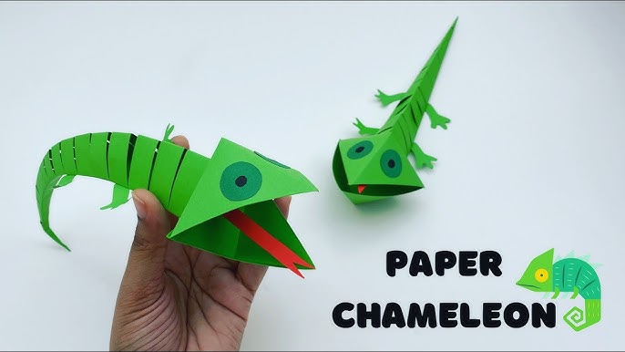 WOW ! Moving paper lizard  Easy paper toys 