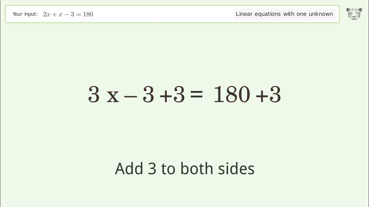 solve-2x-x-3-180-linear-equation-video-solution-tiger-algebra-youtube