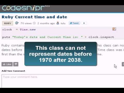 Ruby Tutorial:Ruby Current time and date
