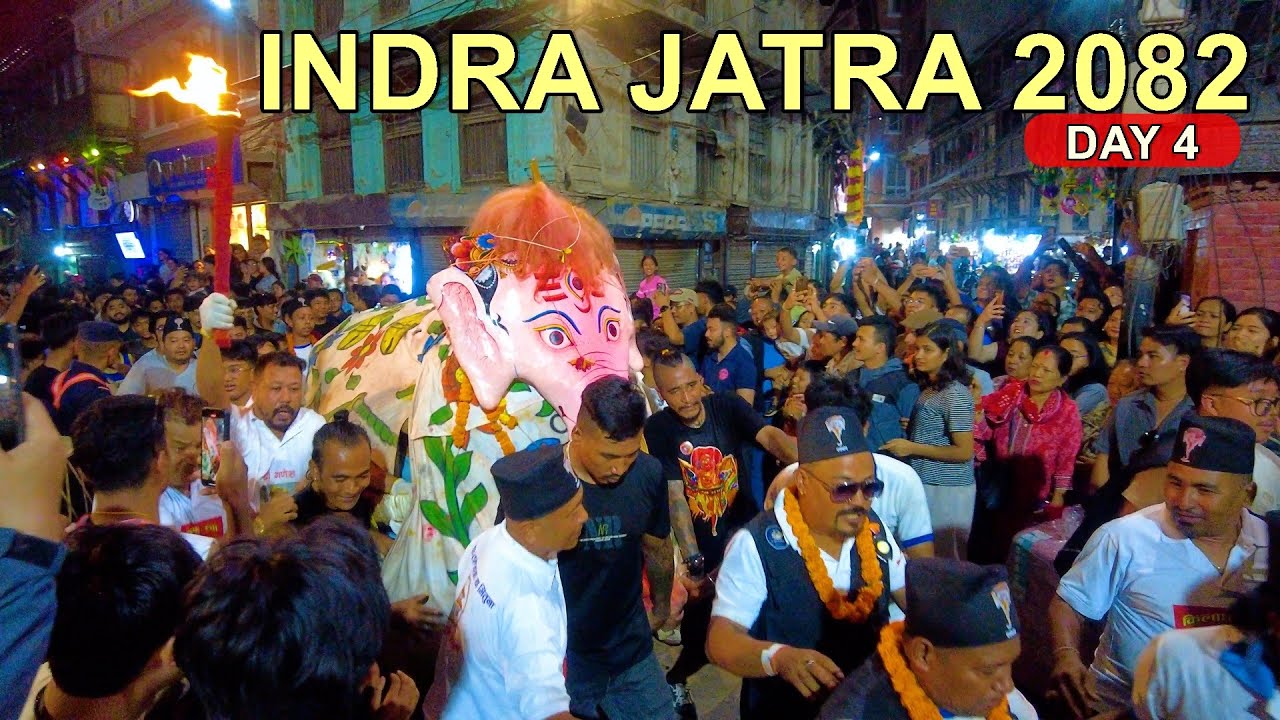 Indra Jatra 2082 Celebration Scenes from Asan [4K🇳🇵] Kathmandu's Biggest Religious Street Festival