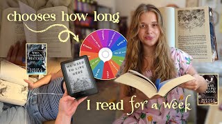 Number wheel chooses how long I read every day for a week ⏰📖