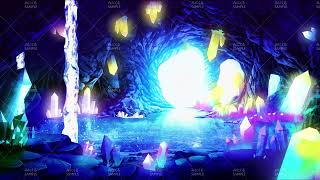 動く背景素材 揺らめくクリスタルの洞窟 ダンジョン編01 Crystal 背景専門店みにくる Booth