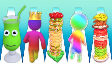 Juice Run, Giant Rush, Pancake run, Size Up, Noodle Run - MAX LEVEL Gameplay Mobile NEW UPDATE 🔥🔥🔥