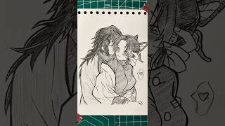 How to Draw Giyuu x Shinobu 😘 #demonslayer #giyuutomioka #shinobu #イラスト #art #shorts #tanjiro