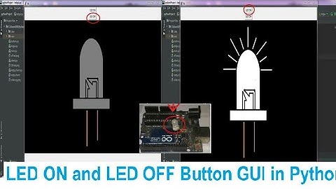 GUI in Python with LED ON and LED OFF button and image